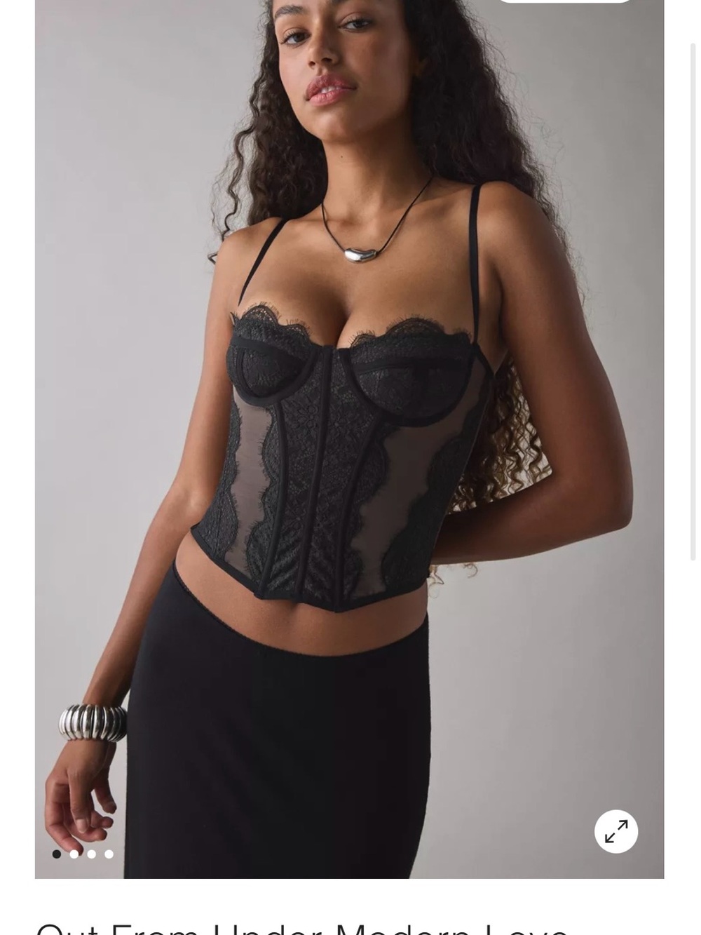 Urban Outfitters Black Lace Bustier Corset